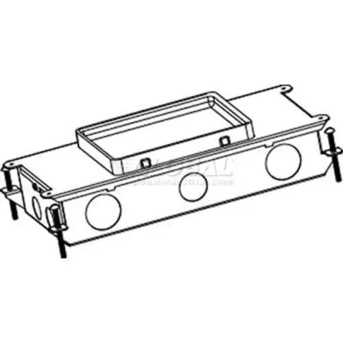 Wiremold RFB2 2-Compartment Stamped Steel Recessed W/Tunnel 1 Duplex Bracket 1 Comm Bracket