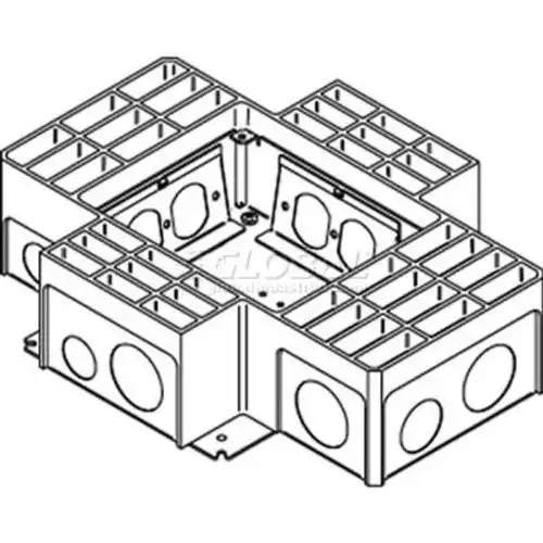 Wiremold RFB4-4DB Floor 4-Compartment Stamped Recessed W/4 Duplex Receptacle Brackets Steel