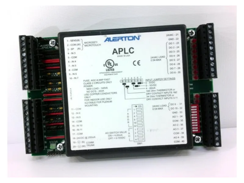 Placa do sistema de controle HVAC APLC da ALERTON