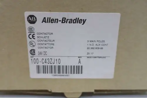 Allen Bradley 100-C43EJ10 43Amp 3Pole 24Vdc 1No công tắc tơ