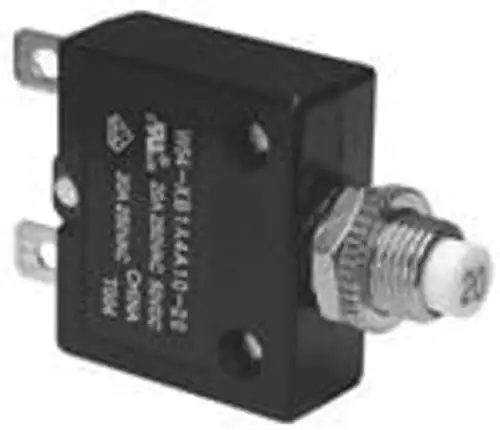 1423674-3 Supplementary Protector 6 A 250 VAC 1 Pole Pushbutton 0 C + 60 C