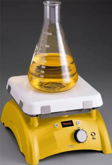 Thermo Scientific S194925 Cimarec Basic Economy Analog Magnetic Stirrer with 7.25 x 7.25" Ceramic Spill-Away Platform and Ring Stand Holder 100 to 2500RPM 120V/60Hz