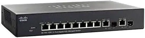 Cisco Sg300-10P 10-Port Gigabit Layer 3 Poe Switch No Psu