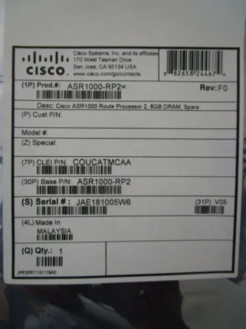 Cisco Asr1000-Rp2 Asr1000 Series Route Processor Data Router