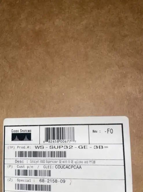 New Cisco Ws-Sup32-Ge-3B Catalyst 6500 Supervisor Engine 32 8Ge Ports