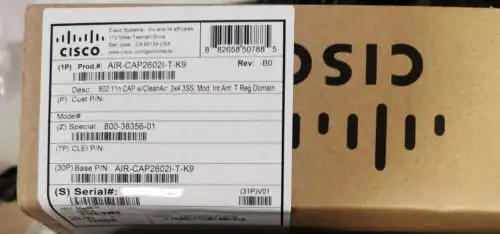 New Cisco Aironet 2602I Ieee 802.11N 450 Mbit/S Air-Cap2602I-T-K9 Access Point