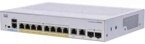 Cisco (Cbs350-8Mgp-2X-Au) Cbs350 Managed 2-Port 2.5Ge 6-Port Ge Poe 2X10G Com