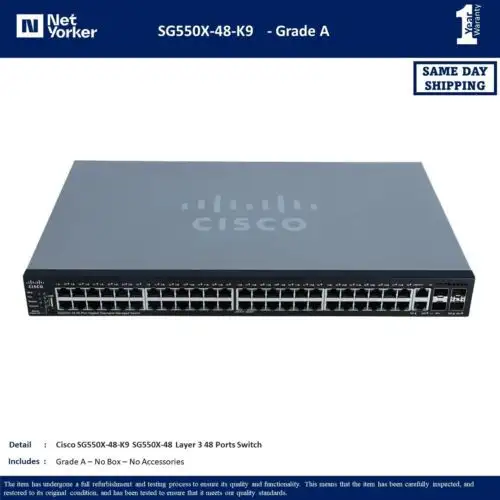 Cisco Sg550X-48-K9 48埠千兆+4X10Ge Sfp+交換機