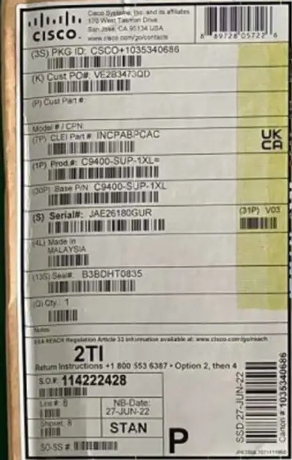 Cisco C9400-Sup-1Xl Catalyst 9400系列主管模組