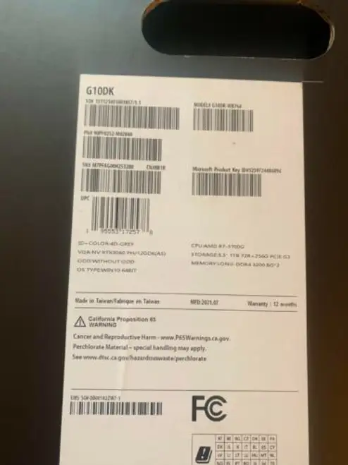 Asus Rog Strix G10Dk-Wb764 Rtx 3060 Amd Ryzen 7 5700