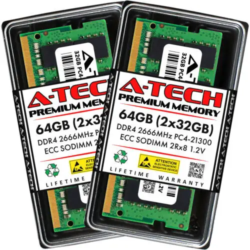 64Gb 2X 32Gb Pc4-2666 Ecc Sodimm Synology Rs1221+ Rs1221Rp+ Memory Ram