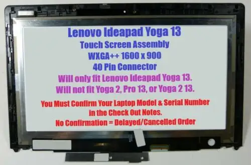 13.3" Lenovo Ideapad Yoga 13 Lp133Wd2 Replacement Lcd Touch Screen Frame Bezel