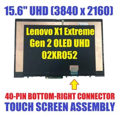 15.6" Lenovo Thinkpad X1 Extreme Gen 2 Oled Uhd Screen Touch Digitizer Display