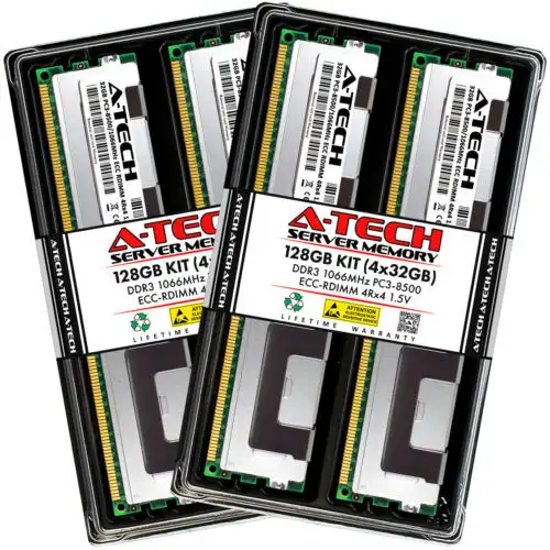128Gb (4X 32Gb) Ddr3 Pc3-8500 Ecc Reg 服務器內存 HP兼容 632203-001