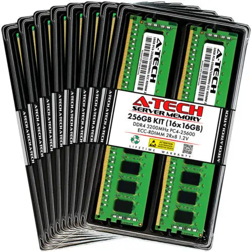 256Gb 16X 16Gb Pc4-3200 Rdimm Qnap Ts-H2490Fu-7232P-64G Memory Ram