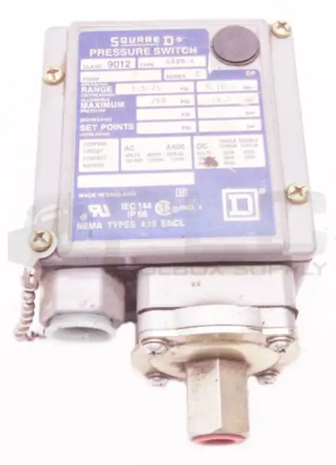 New Square D 9012 Gawm-4 /C Pressure Switch 1.5-75Psi Class 9012