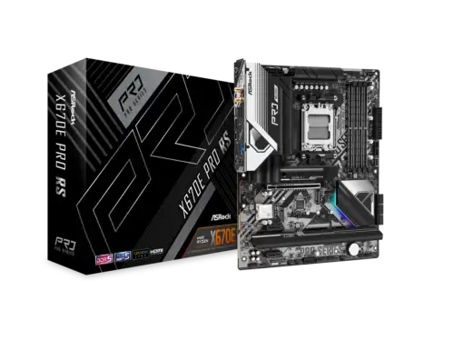 Asrock X670E Pro Rs Am5 Atx Mainboard. 4Xddr5 Slots Pcie 5.0X16 Amd Cross