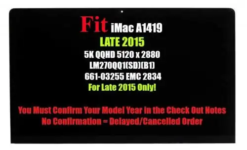 Apple A1419 LM270QQ1-SDB1 cụm màn hình LCD IPS Retina 5K 27 inch iMac