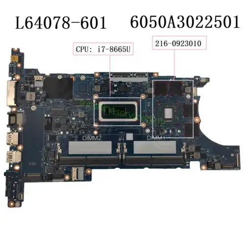 For Hp 15U 840 850 G6 W/I7-8665U Motherboard 6050A3022501 L64078-601 L64078-001