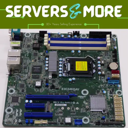 Asrock E3C246D4U Motherboard + Io Plate | Intel Xeon E-2276G | 64Gb Ecc Ddr4