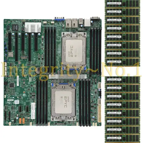Supermicro H11Dsi-Nt + Epyc Cpu 2 Pcs + 8Gb 8 ~ 32Gb 16 Ecc Reg Ram Optional