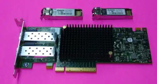 Emulex Lpe32002 32Gb Dual Port Sfp+ ファイバーチャネルHBA ロープロファイル Dell 01Jfy