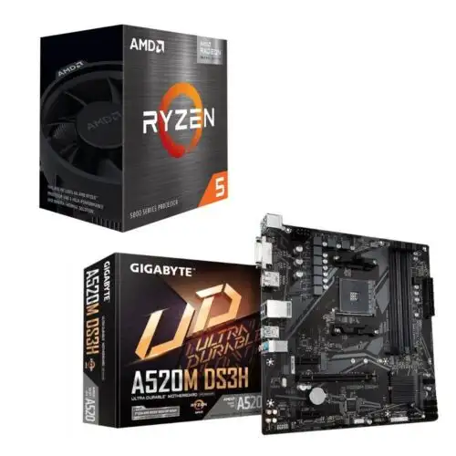 Amd Ryzen 5 5600G Cpu + Gigabyte A520M Ds3H Amd Am4 Microatx Motherboard Combo