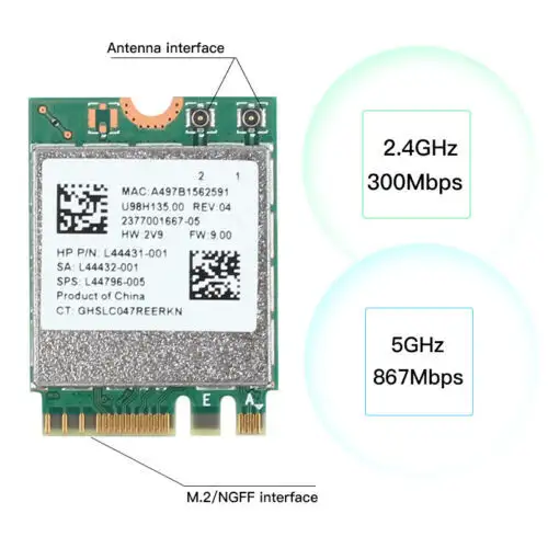 Rtl8822Ce M.2 1200Mbps雙頻802.11Ac Bt5.0無線網卡