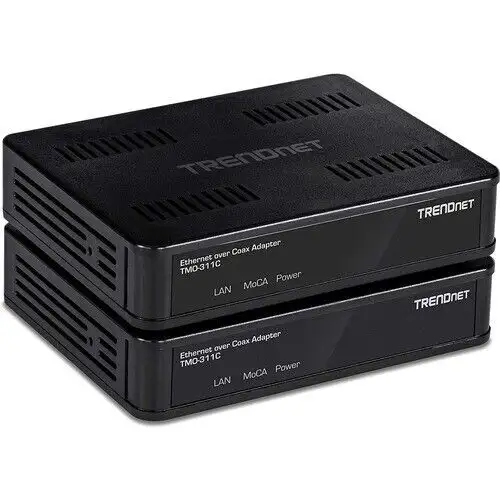 Trendnet Ethernet Over Coax Adapter (2-Pack) Backward Compatible With Moca 2.0