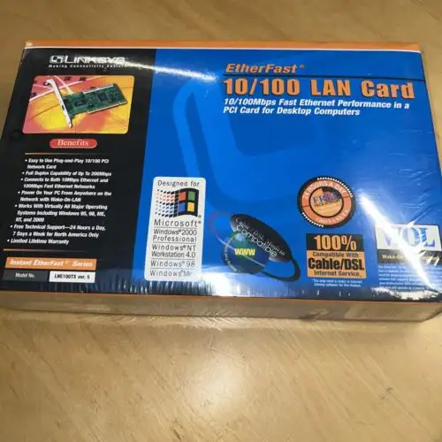 Linksys Ether Fast 10/100 Lan Card Lne100Tx Ver. 5.0 Performance Microsoft