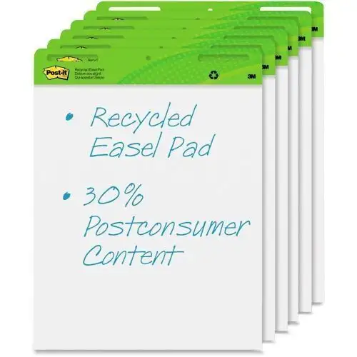 3M-New-559Rp-Vad6 _ 6Pk Easel Pad White 25Inx30In Shts Per Pad Recycle