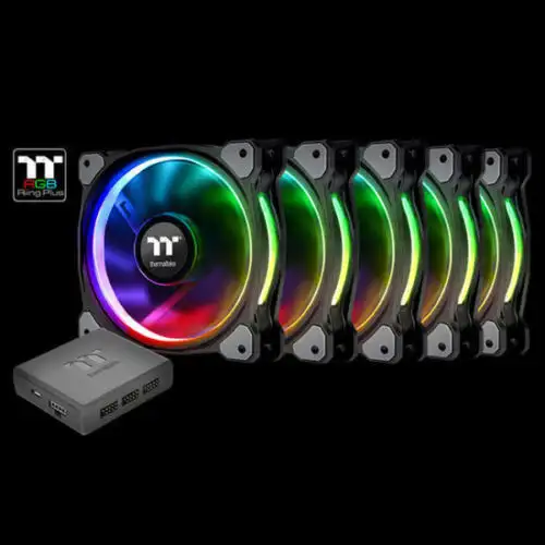 Thermaltake Riing Plus 12 Led Rgb Tt Premium Fan (5 Pack) Cl-F054-Pl12Sw-A