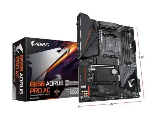 Gigabyte B550 Aorus Pro Ac Am4 Amd Dual M.2 Sata 6Gb Usb 3.2 Atx Motherboard