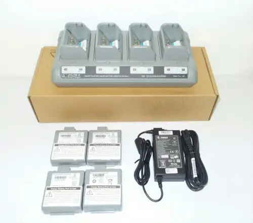 Zebra Ql420 4 Slot Battery Charger With 4 Batteries Ucli72-4