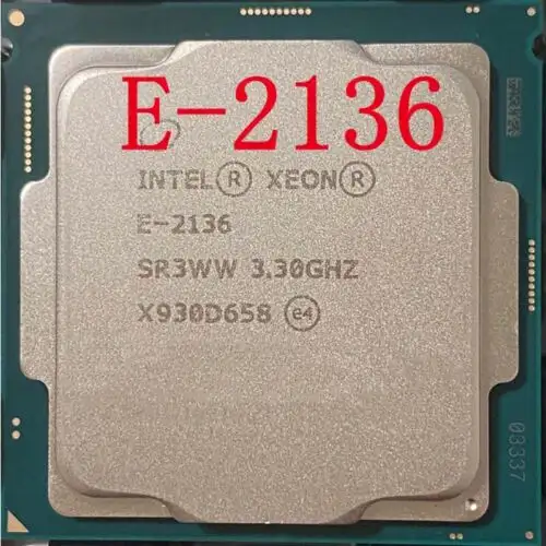 Intel Xeon E-2136 3.3-4.5Ghz 6 Core 12Mb 80W Sr3Ww Lga1151 Cpu Processor