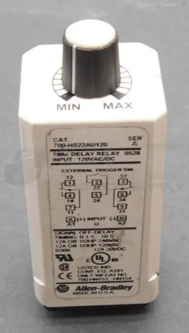 Allen Bradley 700-Hs22Au120 /A Time Delay Relay 120V Ac/Dc 12A 240Vac 0.1S-10S