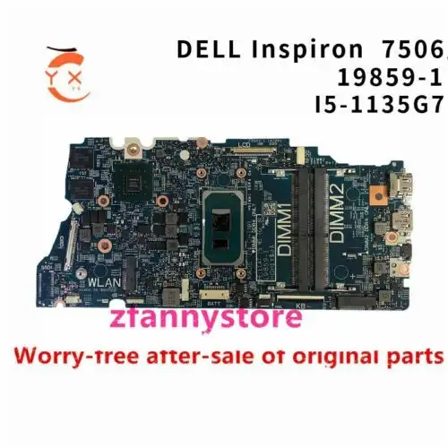 For Dell Inspiron 7506 Laptop Motherboard I5-1135G7 19859-1 T43Hh 0T43Hh