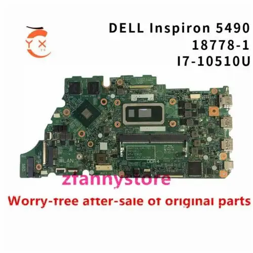 For Dell Inspiron 5490 Laptop Motherboard I7-10510U 18778-1 Ty55C