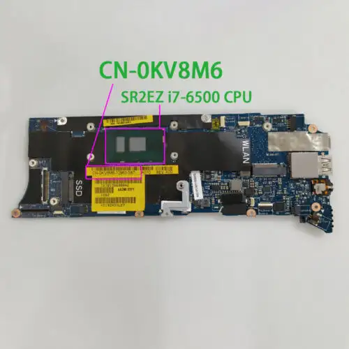 Cn-0Kv8M6 For Dell Laptop Xps 13 9350 With I7-6500 Cpu 16G Ram Motherboard