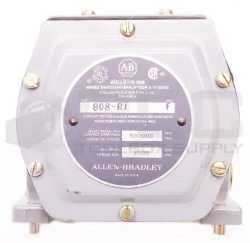 New Allen Bradley 808-R1 Ser F Speed Switch 50-1000Rpm 2000 Max Rpm
