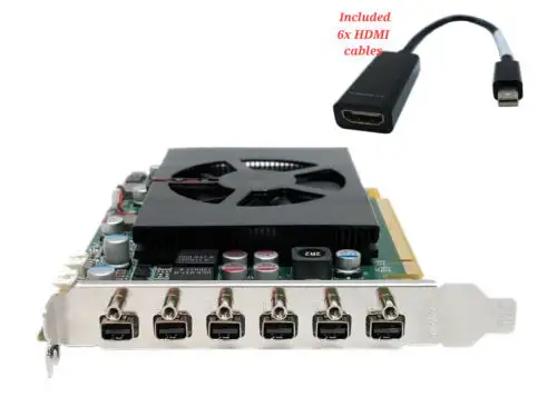 Dell Matrox C680-E4Gbf 4Gb Pcie 6X Mini Dp Dw5Dn 0Dw5Dn 6 Display Video Support