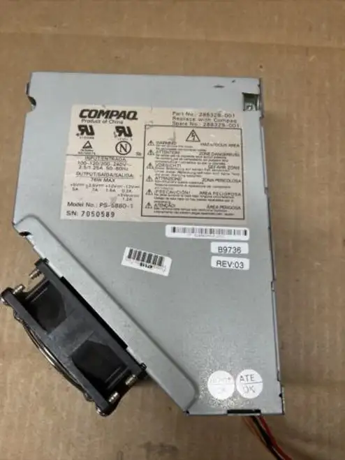 Compaq 288329-001 288328-001 76 Watt Power Supply Dp 4000 Ps-5880-1