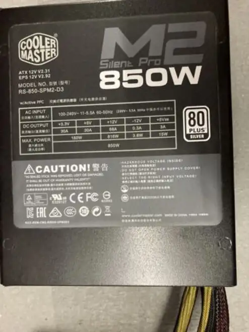 Cooler Master850W Silent Pro M2 80Plus Power Supply Rs-850-Spm2-D3