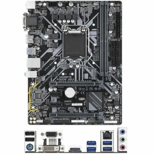 Gigabyte B360M Hd3 Motherboard Intel B360 2Ddr4 Lga1151 1√óM.2 Micro Atx Vga Dvi