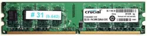 Memory 2Gb 240P Dimm 256Mx64 Ddr2 Ct25664Aa667.K16F