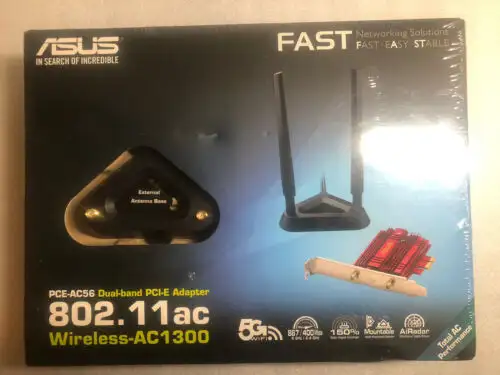 Asus Pce-Ac56 Dual-Band 2X2 Ac1300 Wifi Pcie Adapter With Heat Sink - Sealed