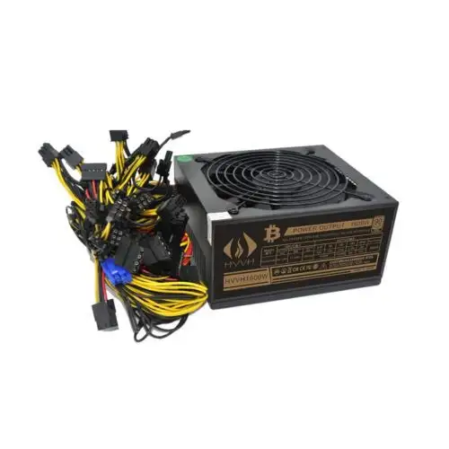 Hvvh 20+4 Pin Silent Noise Reduction Miner/Pc Gpu Atx 1600W Power Supply 87 P...