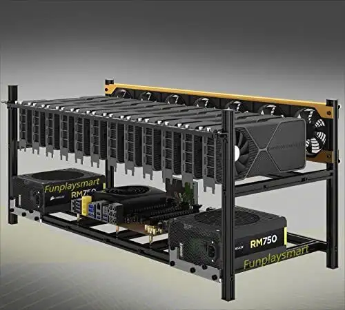 V4D 8/12-Gpu Miner Frame Rack Stackable Miner With Integral Aluminum Fan