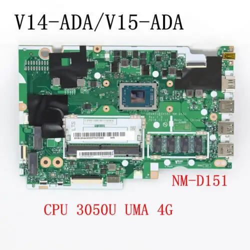 Nm-D151 For Lenovo V14-Ada/V15-Ada Motherboard Cpu Asr3050U 4Gb Fru 5B20S44343