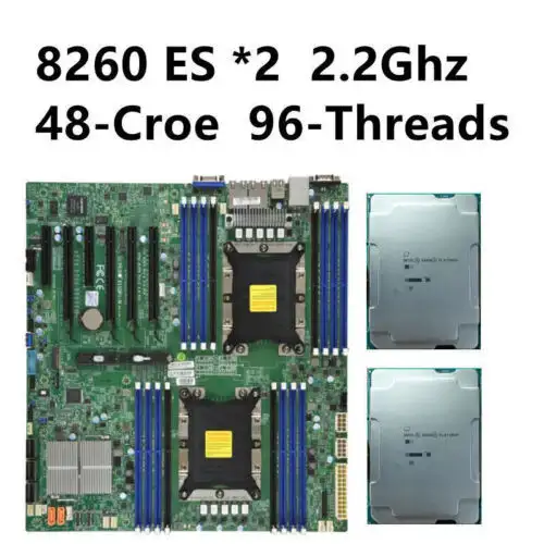 1X Supermicro X11Dpi-N-Ct 2X Intel Xeon Platinum 8260Es 2.2Ghz 24-Croe Desktop Board-